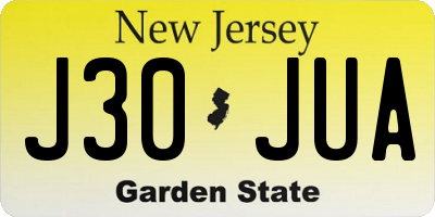 NJ license plate J30JUA