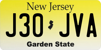 NJ license plate J30JVA