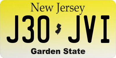 NJ license plate J30JVI