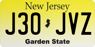 NJ license plate J30JVZ