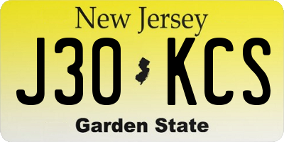 NJ license plate J30KCS