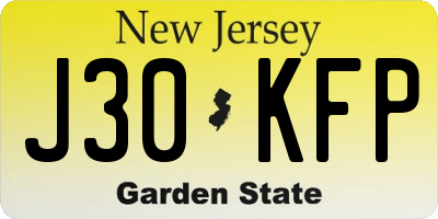NJ license plate J30KFP