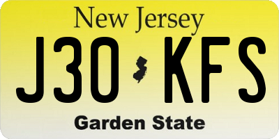 NJ license plate J30KFS