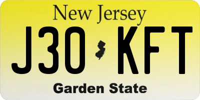NJ license plate J30KFT