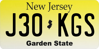 NJ license plate J30KGS