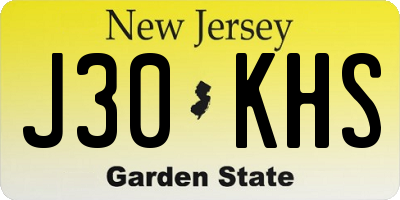 NJ license plate J30KHS