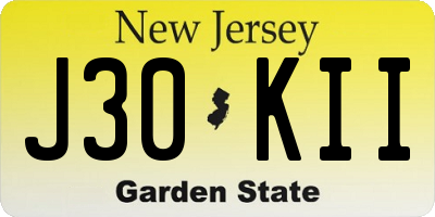 NJ license plate J30KII