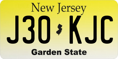 NJ license plate J30KJC