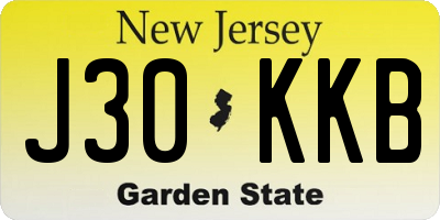 NJ license plate J30KKB