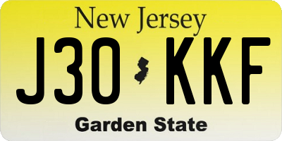 NJ license plate J30KKF