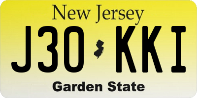 NJ license plate J30KKI