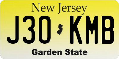 NJ license plate J30KMB