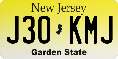 NJ license plate J30KMJ