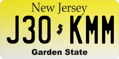 NJ license plate J30KMM