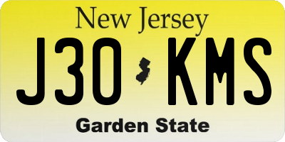NJ license plate J30KMS