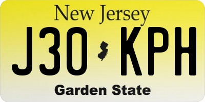 NJ license plate J30KPH