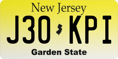 NJ license plate J30KPI