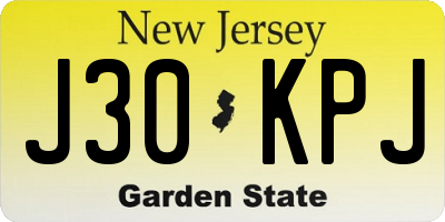 NJ license plate J30KPJ