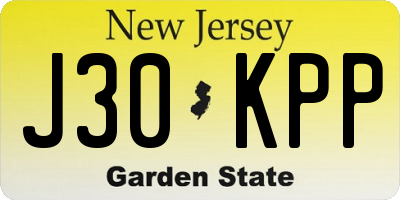 NJ license plate J30KPP