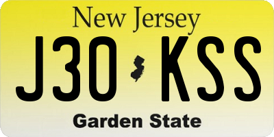 NJ license plate J30KSS