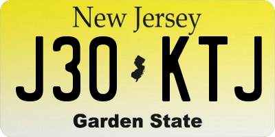 NJ license plate J30KTJ