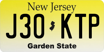 NJ license plate J30KTP