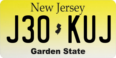 NJ license plate J30KUJ