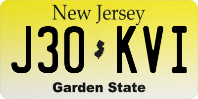 NJ license plate J30KVI