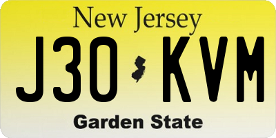 NJ license plate J30KVM