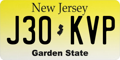 NJ license plate J30KVP