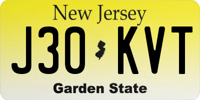 NJ license plate J30KVT