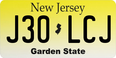 NJ license plate J30LCJ