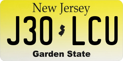 NJ license plate J30LCU