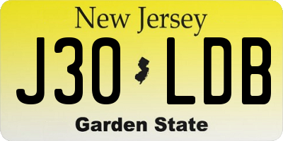 NJ license plate J30LDB