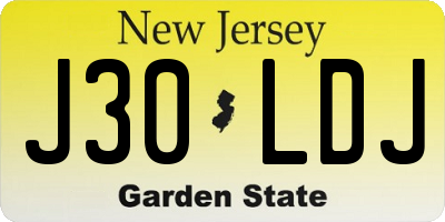 NJ license plate J30LDJ