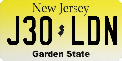 NJ license plate J30LDN