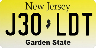 NJ license plate J30LDT