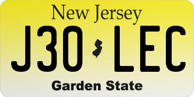 NJ license plate J30LEC