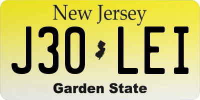 NJ license plate J30LEI