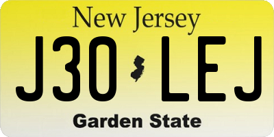 NJ license plate J30LEJ