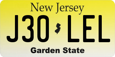 NJ license plate J30LEL