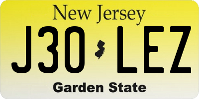 NJ license plate J30LEZ