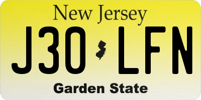 NJ license plate J30LFN