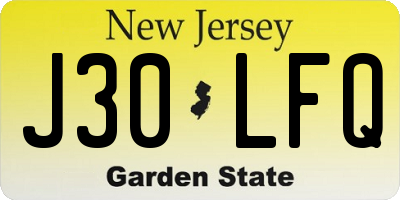 NJ license plate J30LFQ