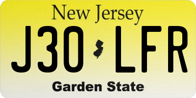 NJ license plate J30LFR