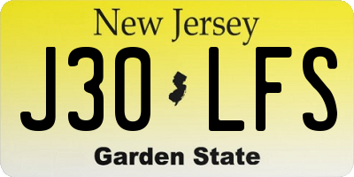 NJ license plate J30LFS