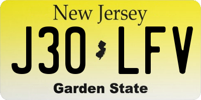 NJ license plate J30LFV