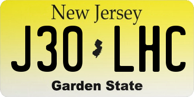 NJ license plate J30LHC