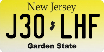NJ license plate J30LHF