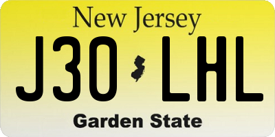 NJ license plate J30LHL